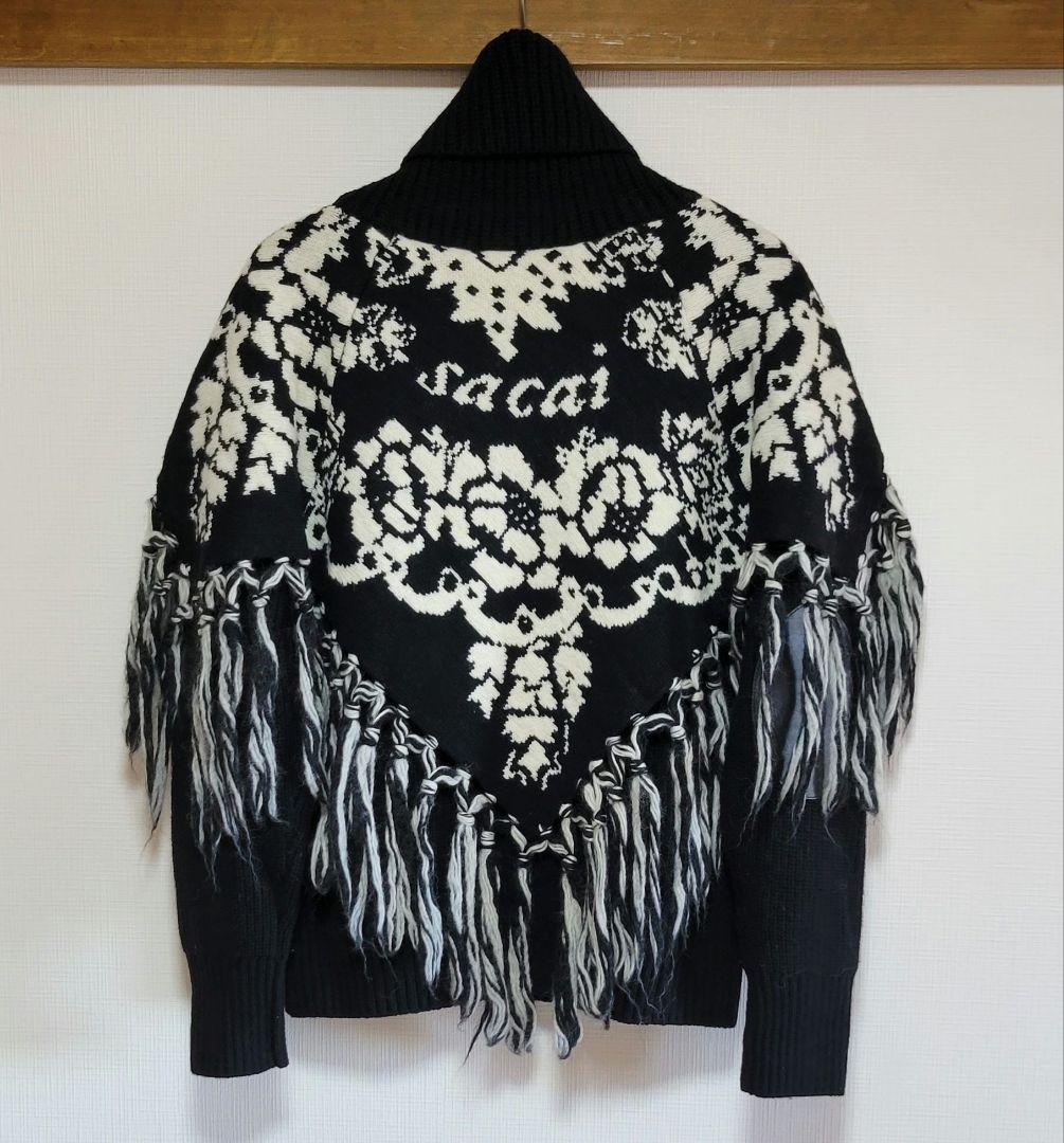 sacai サカイタートルネックフリンジニット