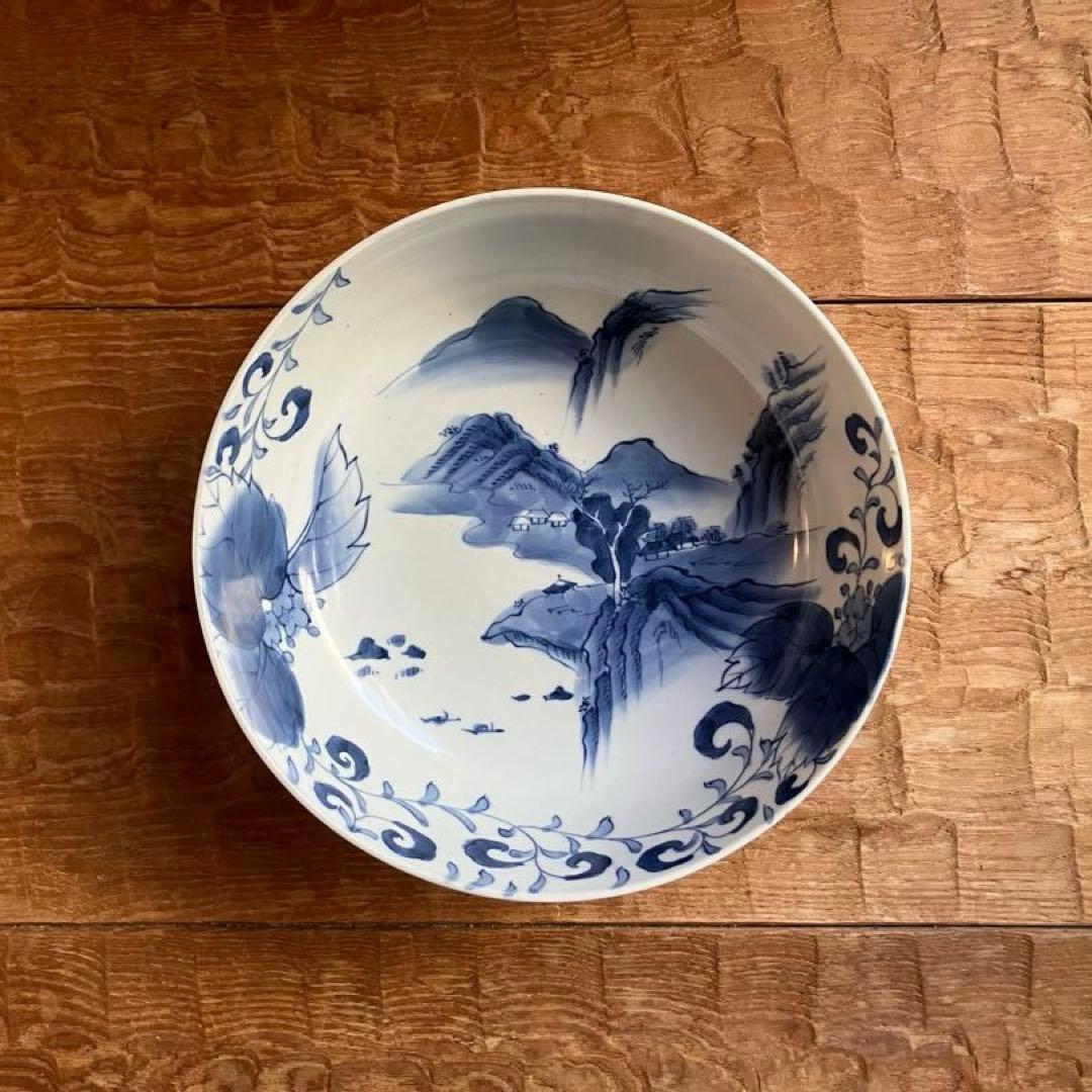 江戸末期 伊万里 染付 風景図 大鉢 骨董品 アンティーク - メルカリ