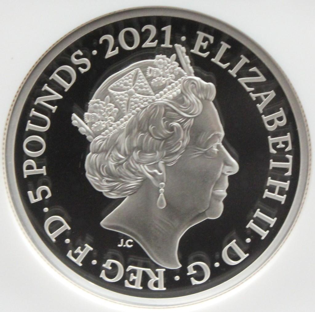 2021年イギリス ゴシッククラウンリバースシールド2oz NGC PF70UC