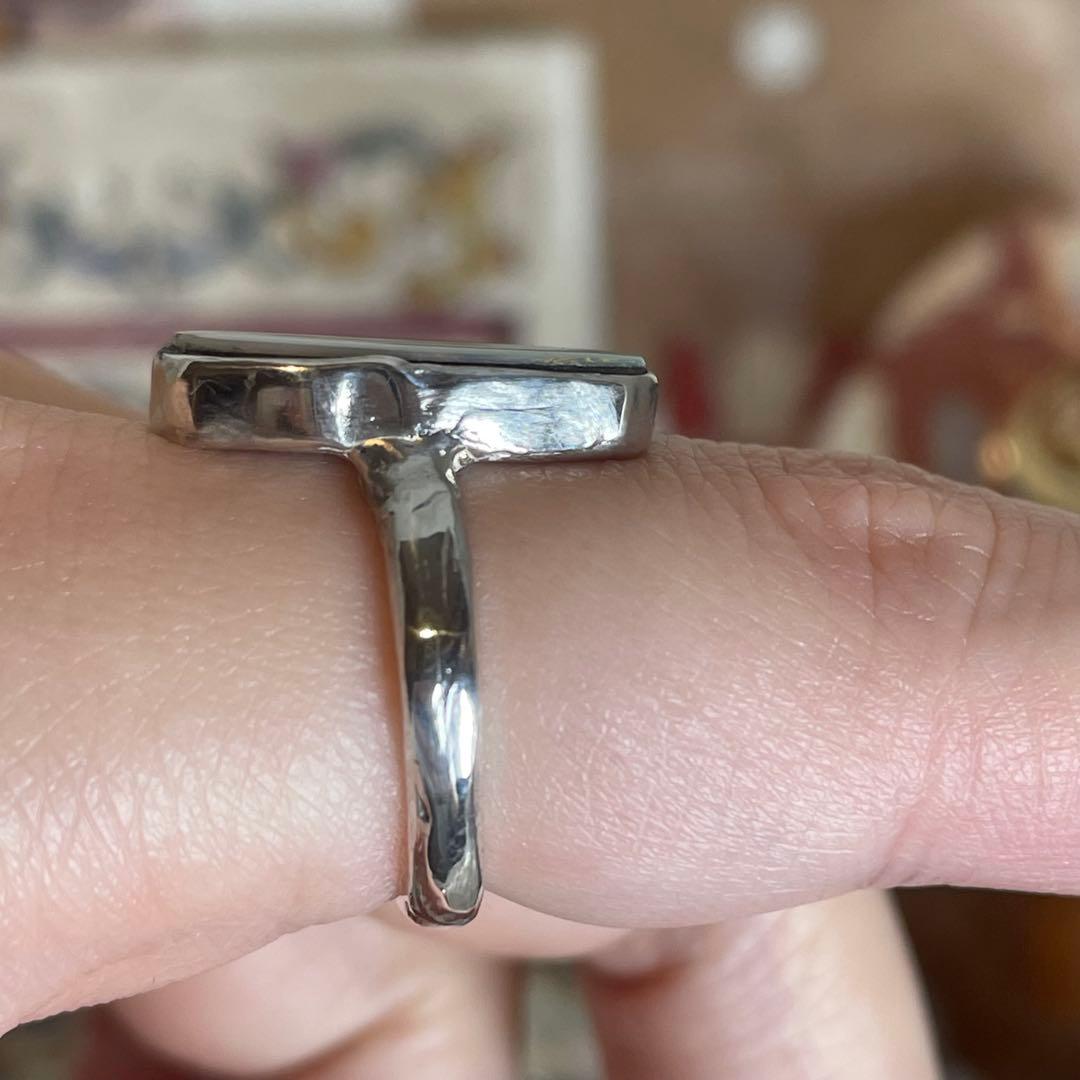 ハンドメイド シルバー925 ダブレットボルダーオパール シルバーリング