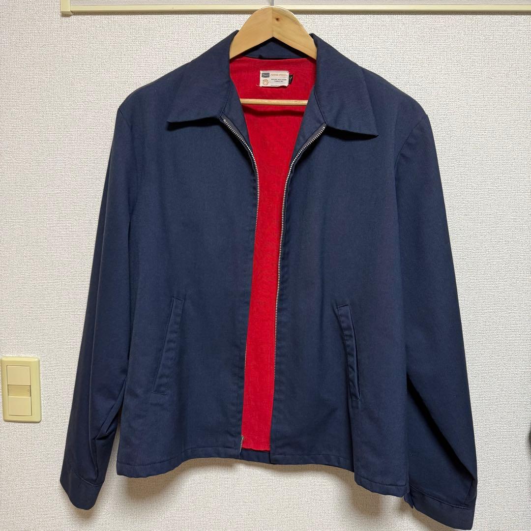 【希少】60s-70s ヴィンテージ Sears ワークジャケット　古着 古着 70s Sears Work Leisure 濃紺 デニム ブランケット ジップアップ