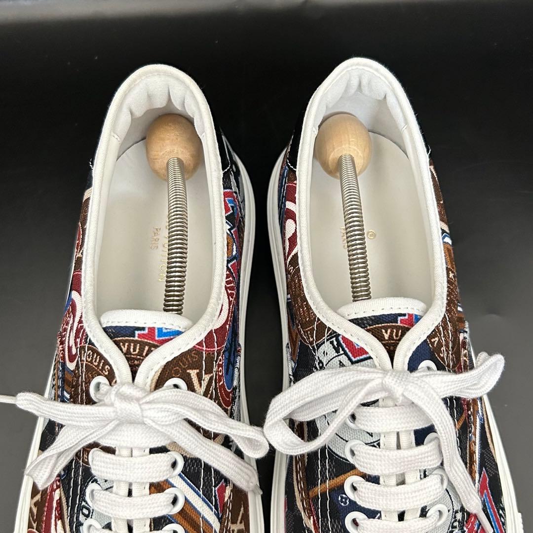 新品】ルイヴィトン ローカットスニーカー レザー ダミエ ワッペン