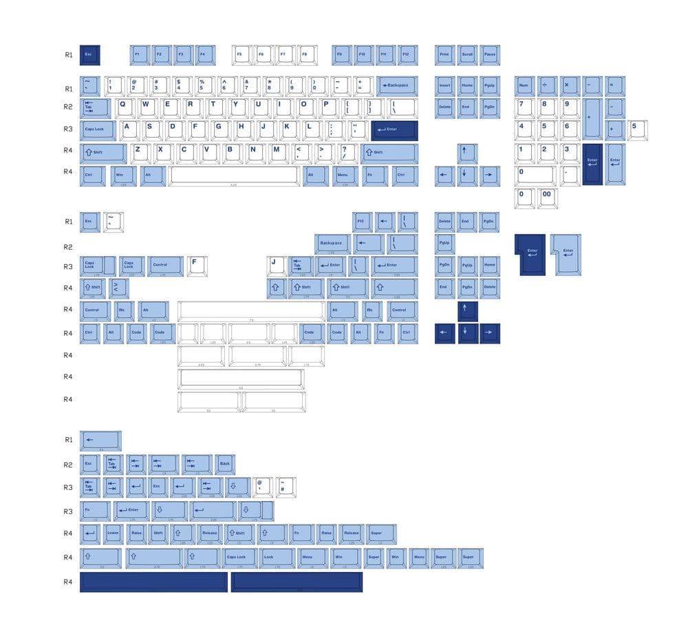 WS PBT Blue Oasis キーキャップ 223個 - メルカリ