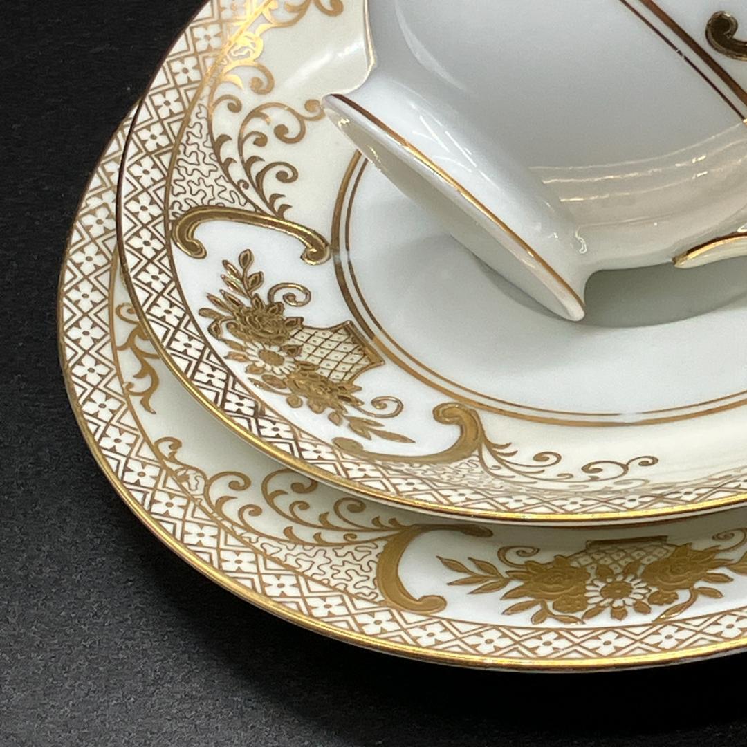 オールドノリタケ 金盛上花籠装飾図紋 キャビネットトリオ マルキ印