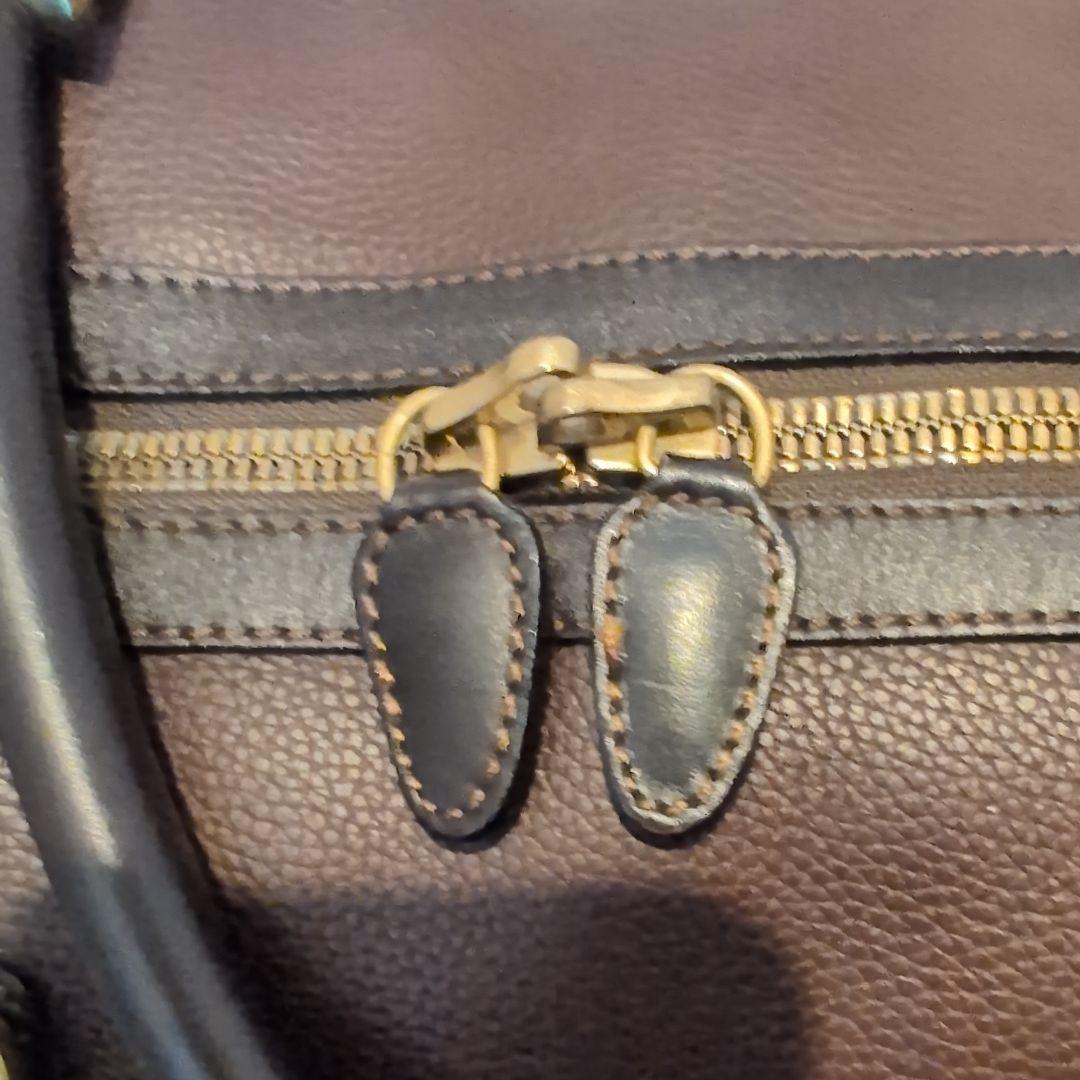 美品】BALLY バリー ダークブラウン ボストンバッグ 2WAY シボ革