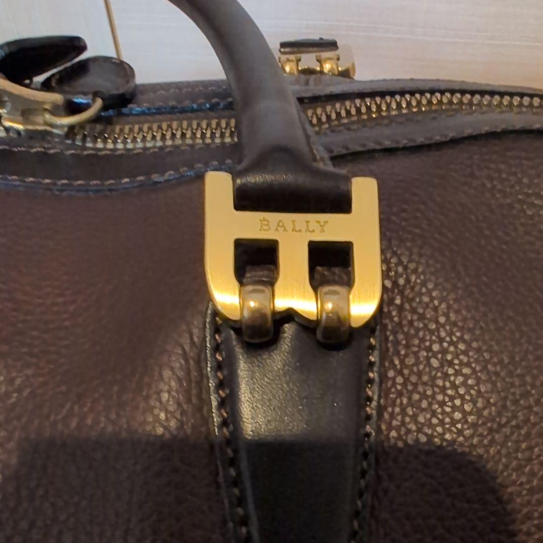 美品】BALLY バリー ダークブラウン ボストンバッグ 2WAY シボ革