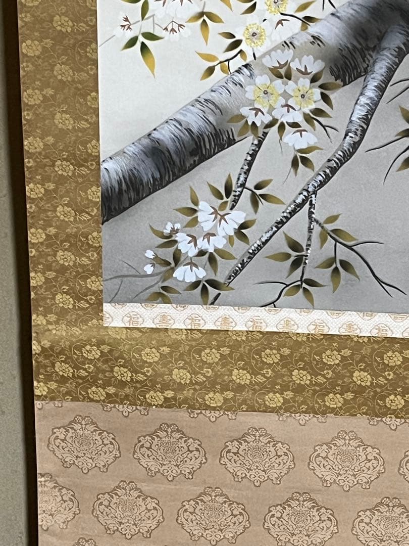 月下桜】流月作掛け軸 レプリカ 木箱有り - メルカリ