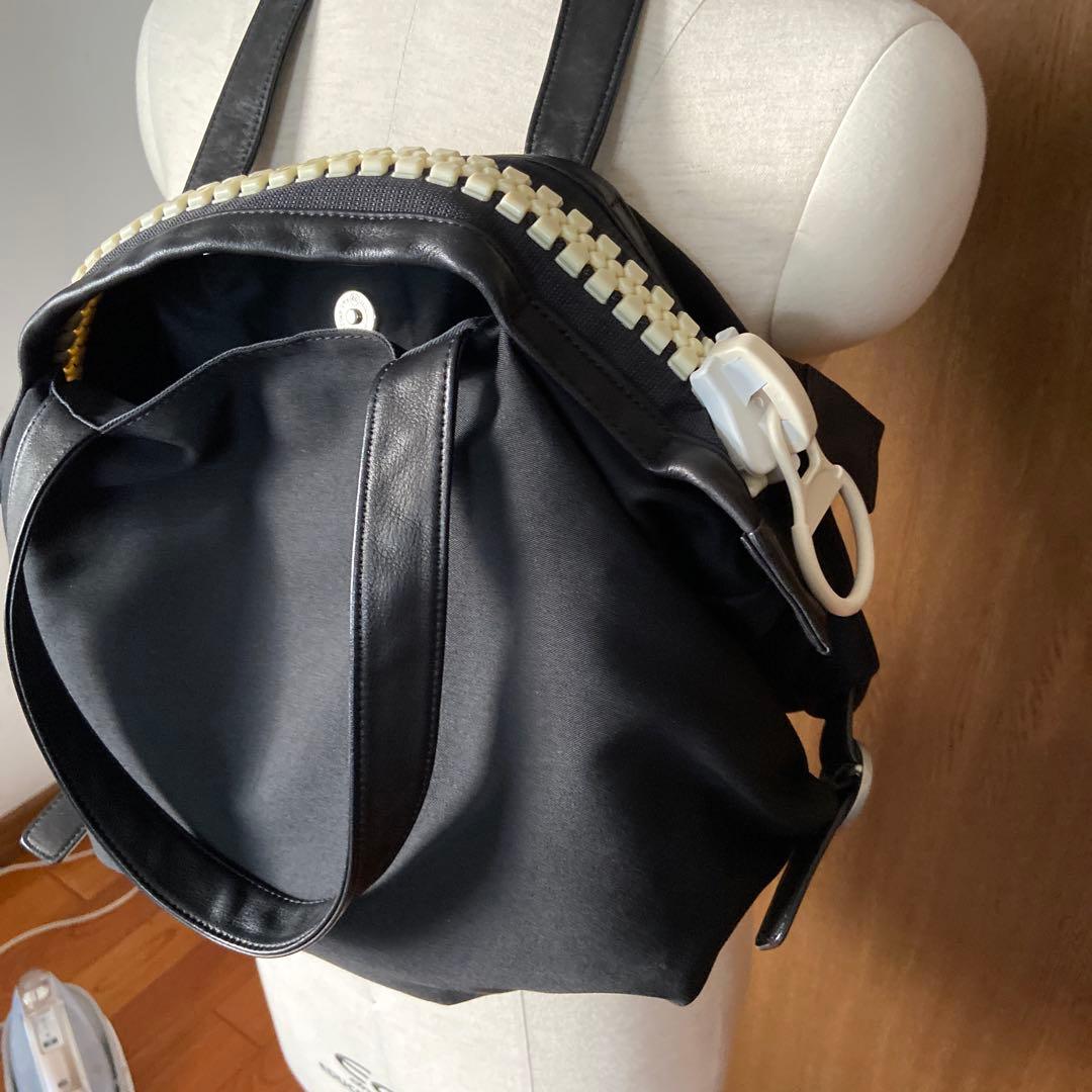 美品 kawa-kawa カワカワ ビッグファスナー トートバッグ ブラック