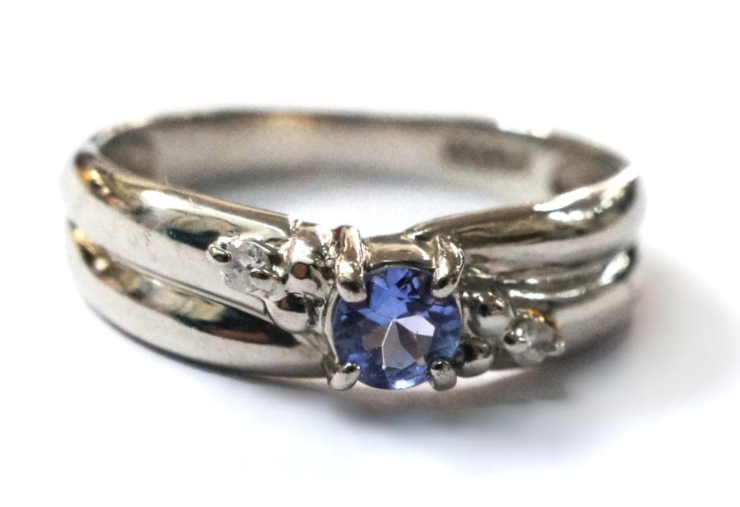 PT900 タンザナイト ダイヤモンド リング 2.61g サイズ9号