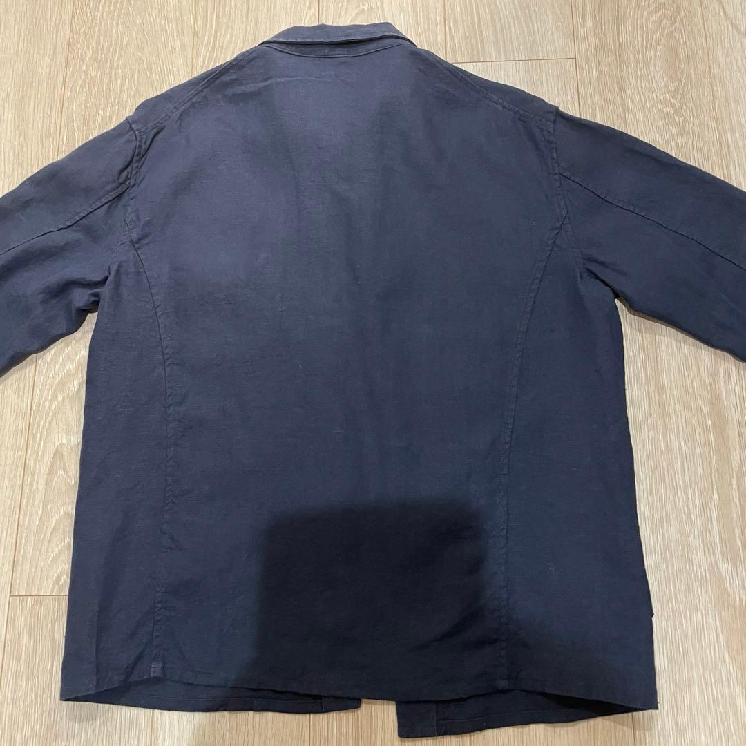 MOTOR モーター リネンフレンチワークジャケット 本池秀夫 XL 紺
