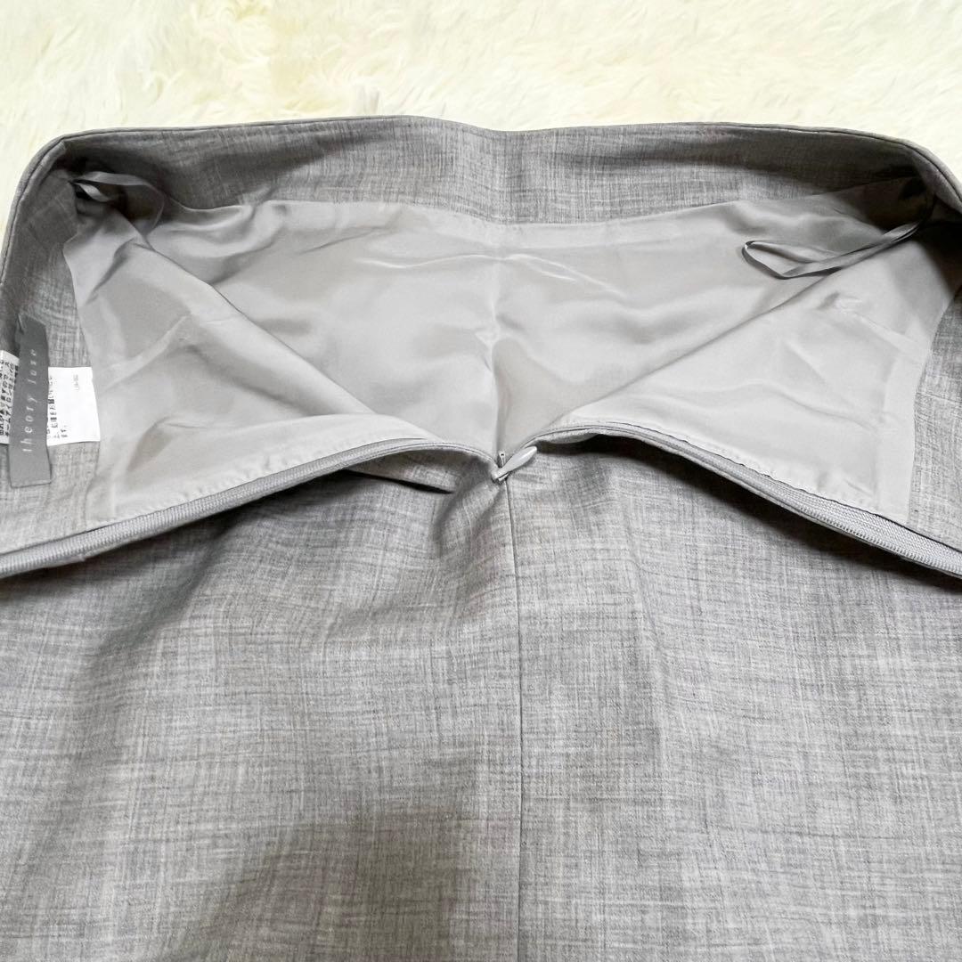 美品 Theory luxe スカートスーツセットアップ ノーカラー グレー