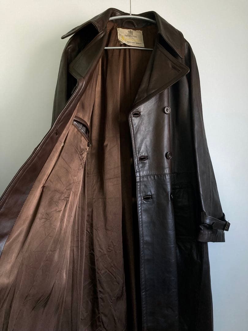 ジャケット・アウター 80s \"Aquascutum\" Leather Trench Coat