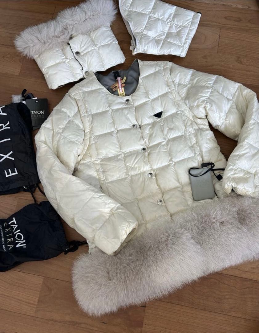 TAION エクストラ　ダウン　L クリーニング済み　ファー バッテリー付き TAION EXTRA｜タイオン エクストラ | EXTRA FUR(3×60)（脱着用ファー(3