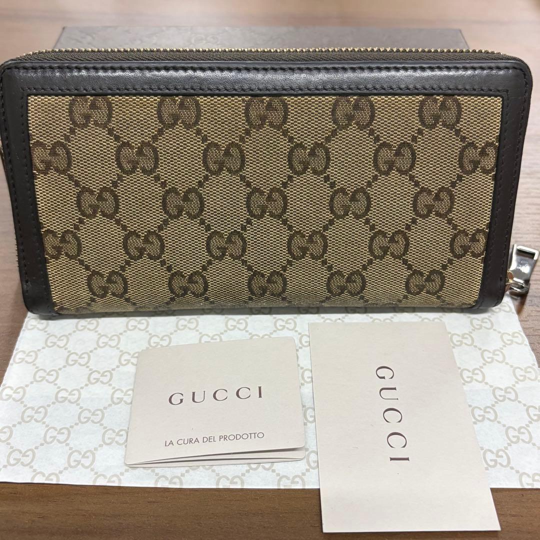 新品同様‼️ グッチ GUCCI 財布 長財布 GGキャンバス ラウンド