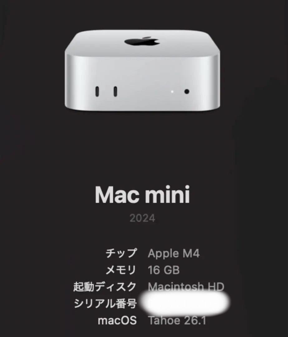 Mac mini M4 16GB 256GB 限定保証〜26/1/22 - メルカリ