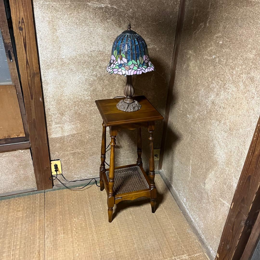 カリモク 花台 ラタン棚 サイドテーブル 電話台 木製 - メルカリ