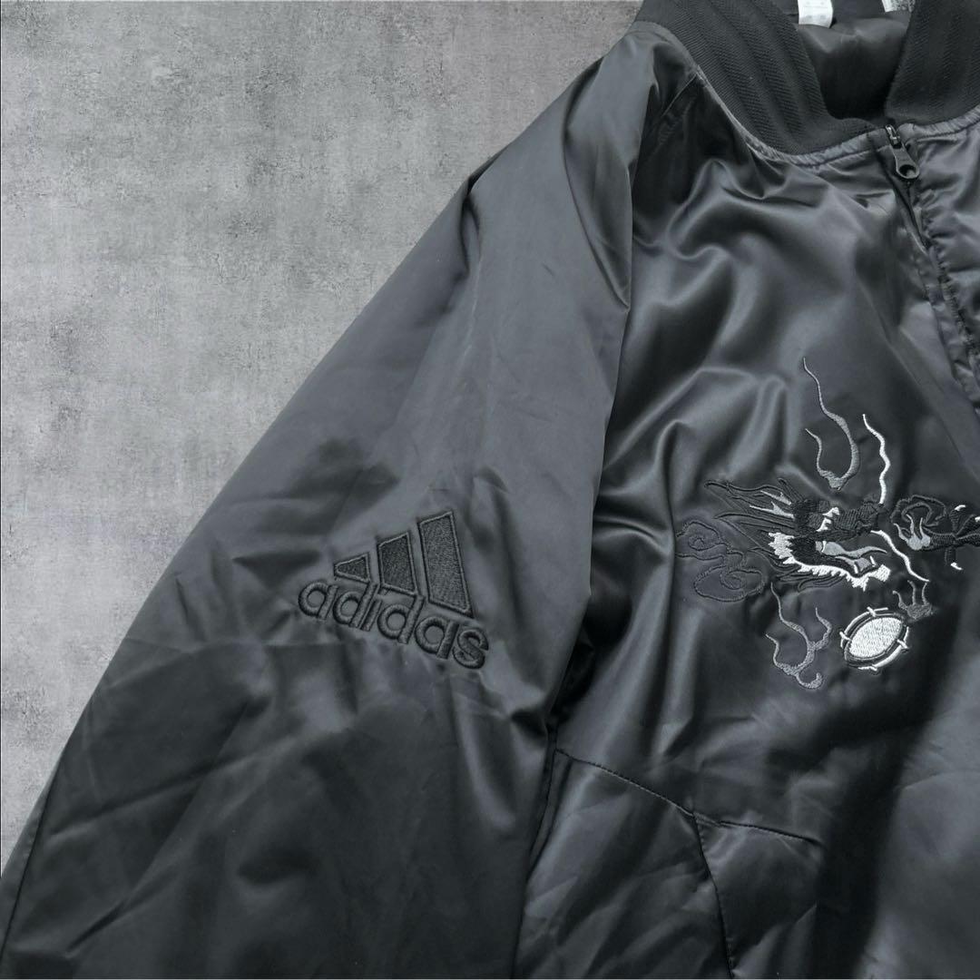 美品 adidasオールブラックス スカジャン 和柄刺繍 Lサイズ 日本限定