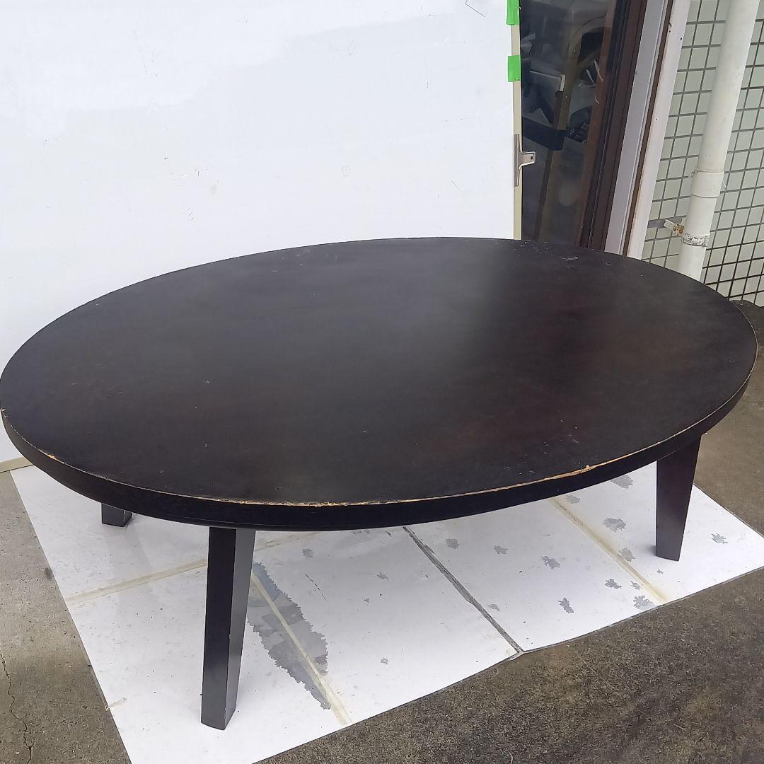 リビンズ　家具調こたつ 楕円形　　黒色 大理石調こたつ台 75×105cm楕円形 コペルタ ブラック ホワイト