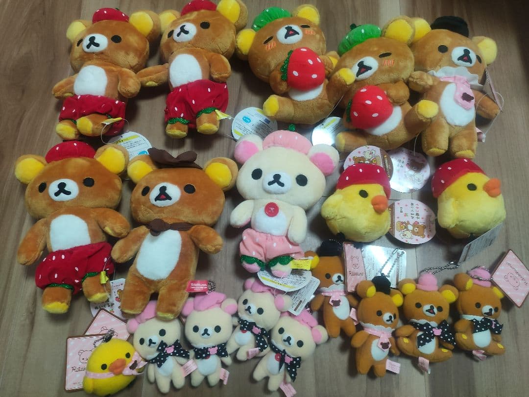 リラックマ　ぬいぐるみ　まとめ売り　大量セットa 大量まとめ売り】リラックマ ぬいぐるみ＆グッズセット タグ付き・レア