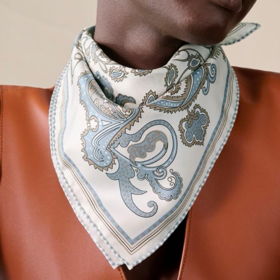 エルメス スカーフ55 シルクバンダナ 《H・アンリュミネ》