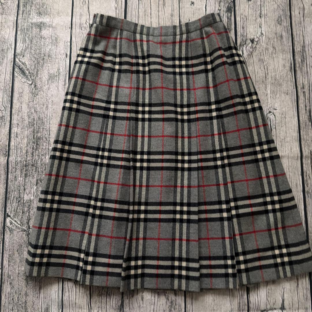 BURBERRY ◇ ノバチェック ウール プリーツスカート グレー - メルカリ