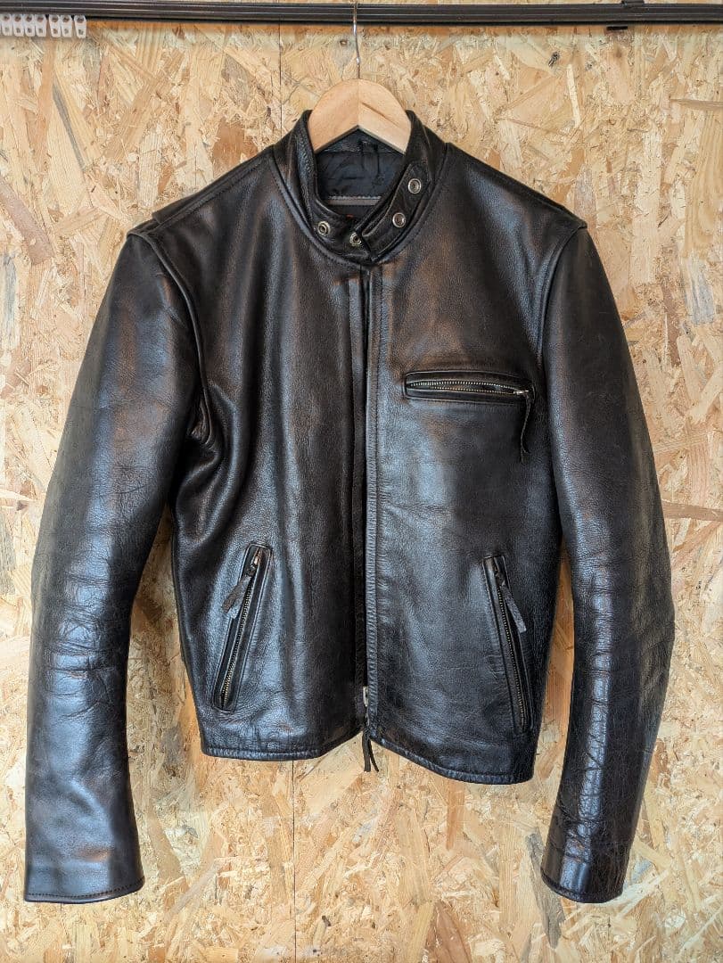 『インデアン』シングルライダースジャケット ブラック Sサイズ相当 インデアン』シングルライダースジャケット ブラック Sサイズ相当