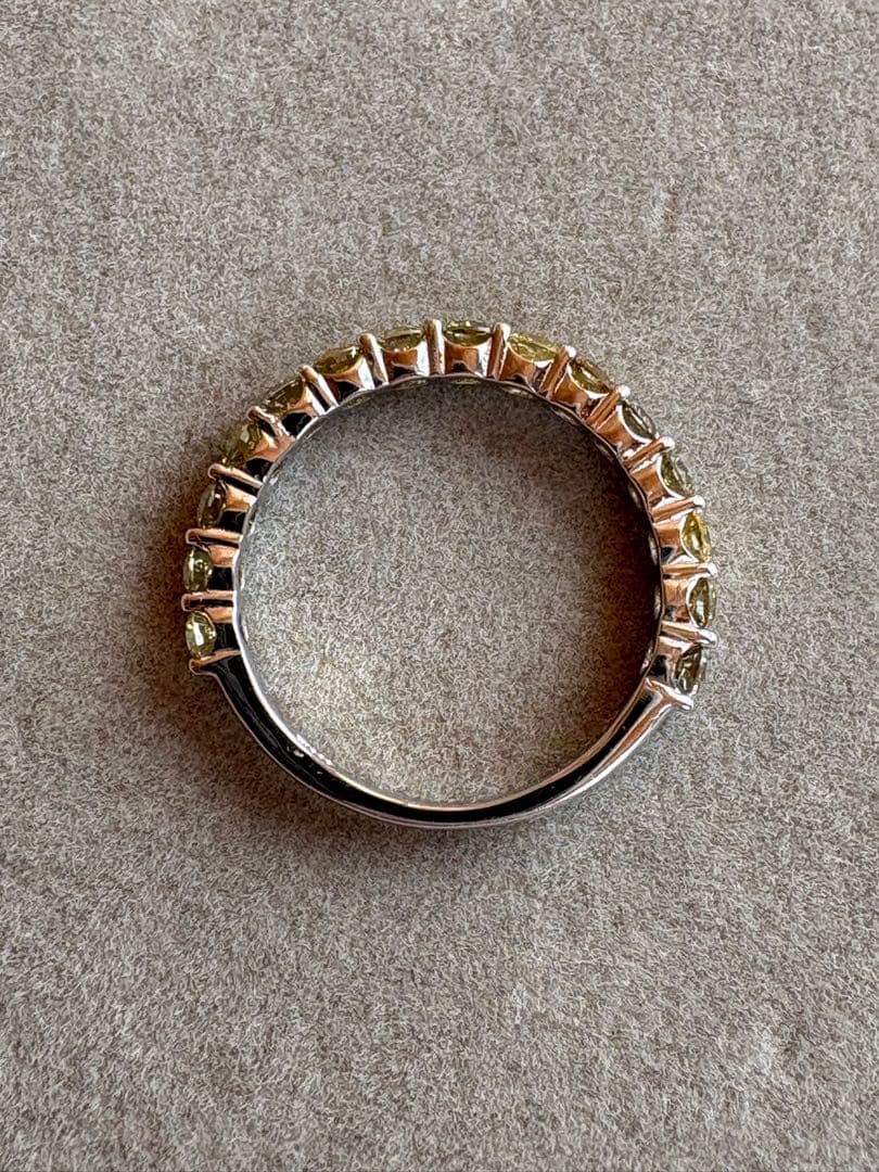 PT900 イエローダイヤ(0.93ct) ハーフエタニティリング✨