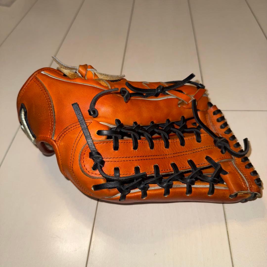 ATOM 硬式グローブ 左利き用 オレンジ - メルカリ