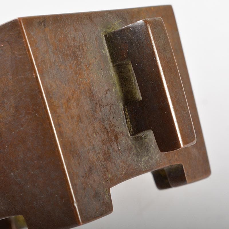 中国 大明宣徳年製 古銅 四方双耳香炉 馬槽爐 C R5148 - メルカリ