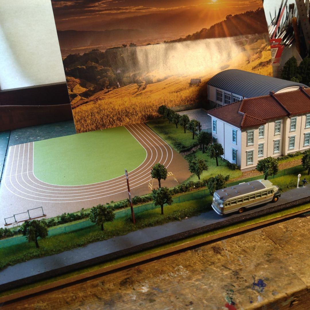 Nゲージ 小学校ミニジオラマ（自作）