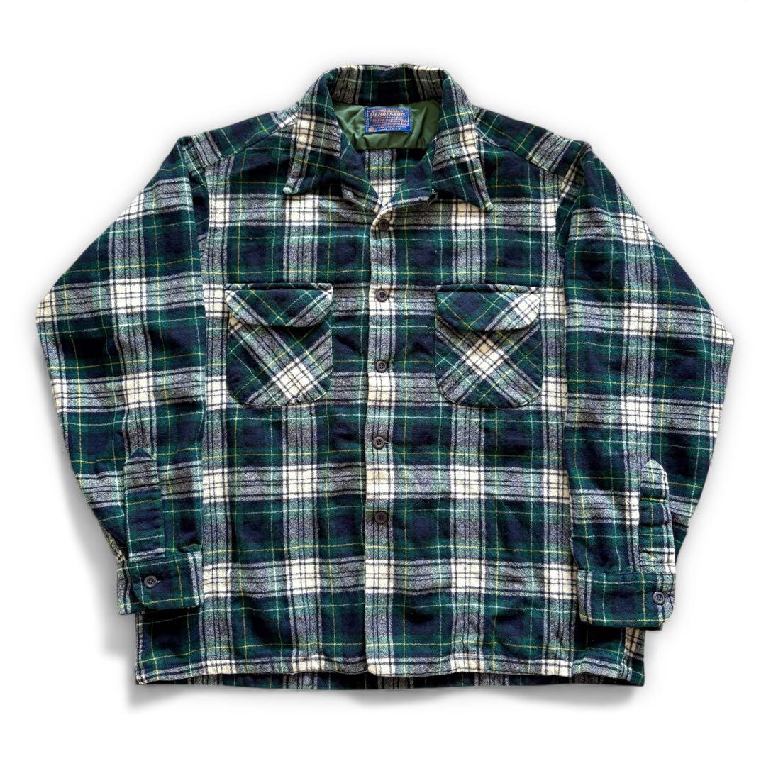 60s 70s PENDLETON 開襟 チェック ボードシャツ - メルカリ