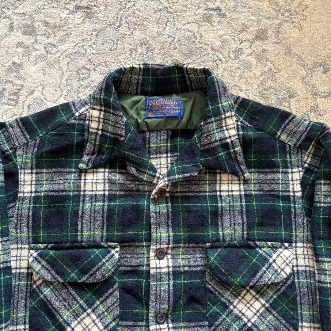 60s 70s PENDLETON 開襟 チェック ボードシャツ - メルカリ