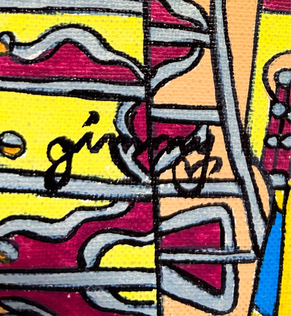 【大作】F8号手描き油彩　ジミー大西【マンハッタン】額縁　サイン　落款　代表作