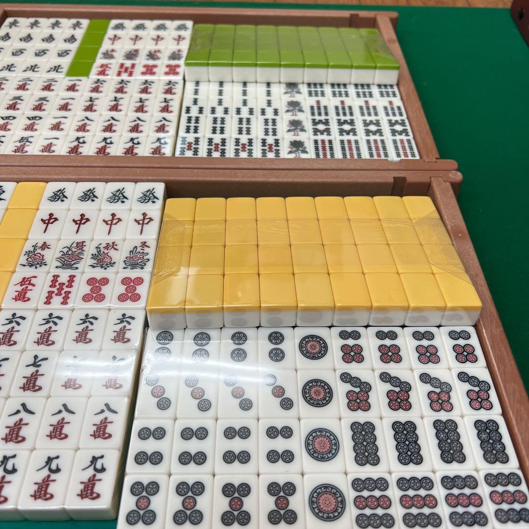 手打ち用　麻雀牌　黄色/黄緑　2組セット