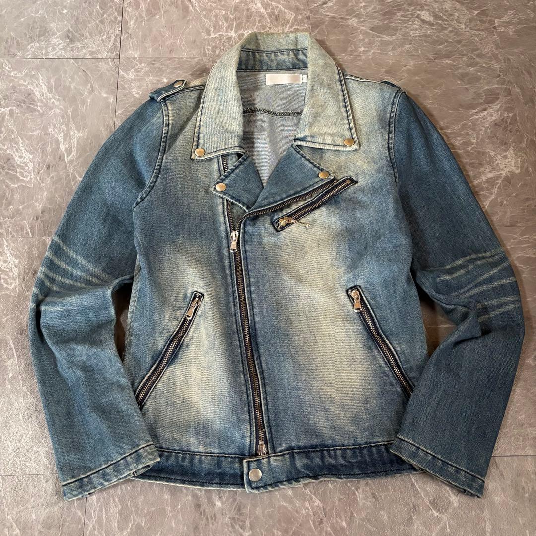 00s【archive】ダブルライダース/デニムジャケット/Y2K/グランジ