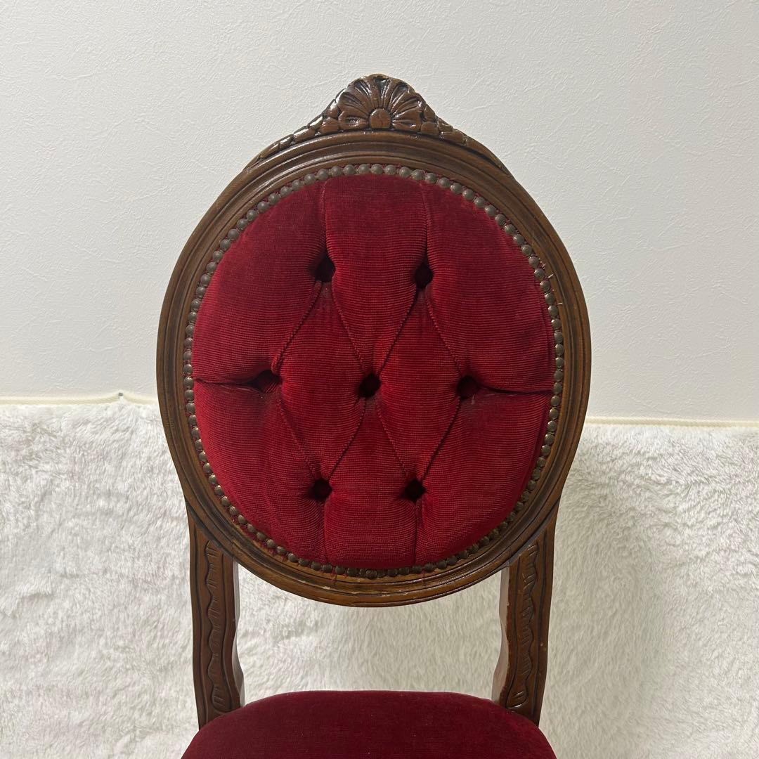 アンティーク調 猫脚チェア ロココ調 彫刻 鋲 椅子 ダイニングチェア