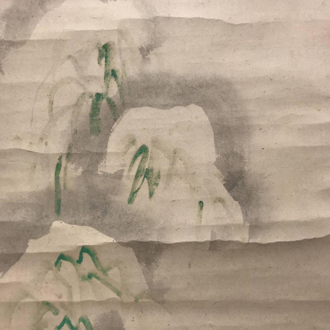 【真作】榊原文翠/清源殿雪中竹図/掛軸/名家伝来/AC-339