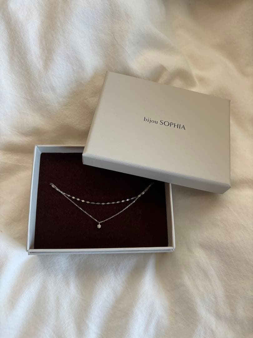 K10WG ダイヤモンドブレスレット 0.05ct ダブルチェーン