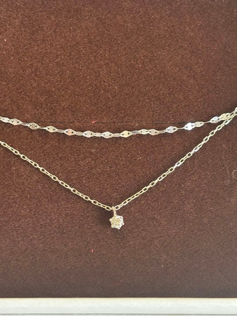 K10WG ダイヤモンドブレスレット 0.05ct ダブルチェーン