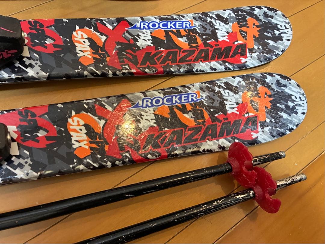 美品KAZAMA 板96cmスキーセット靴18or19or20cm - メルカリ