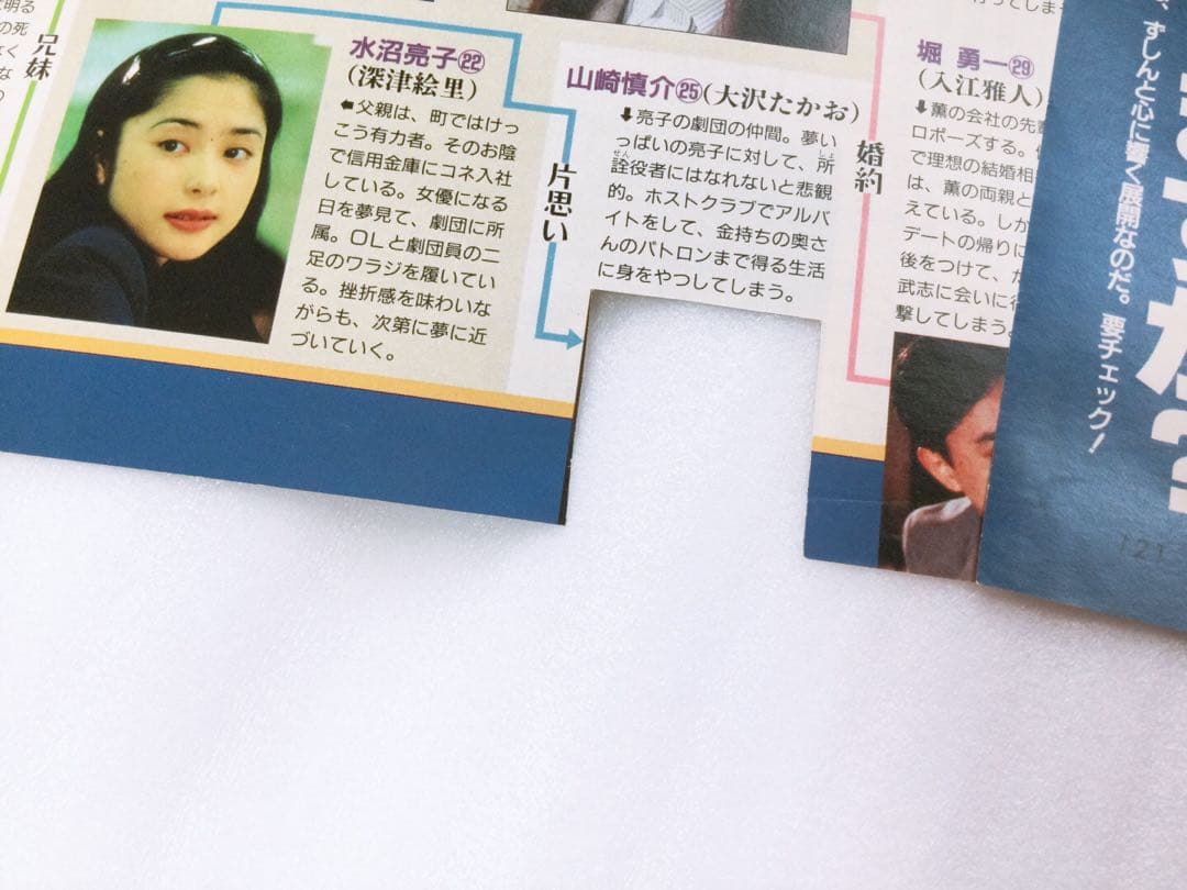 ❤️超レア❤️ 木村拓哉 『あすなろ白書』 『若者のすべて』 ピンナップ 切り抜き