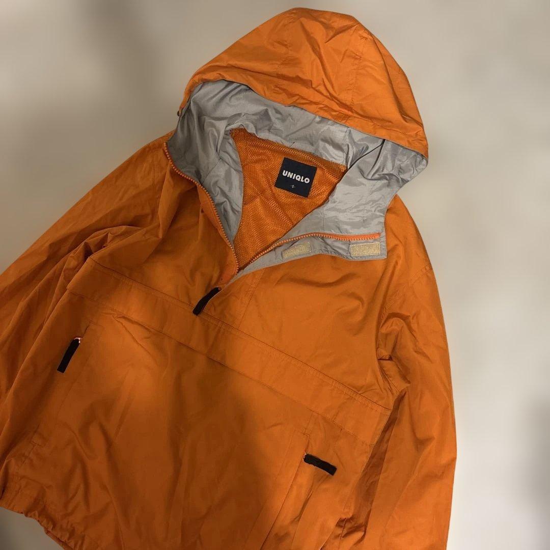90s old uniqlo アノラックパーカー ナイロン オレンジ y2k S - メルカリ