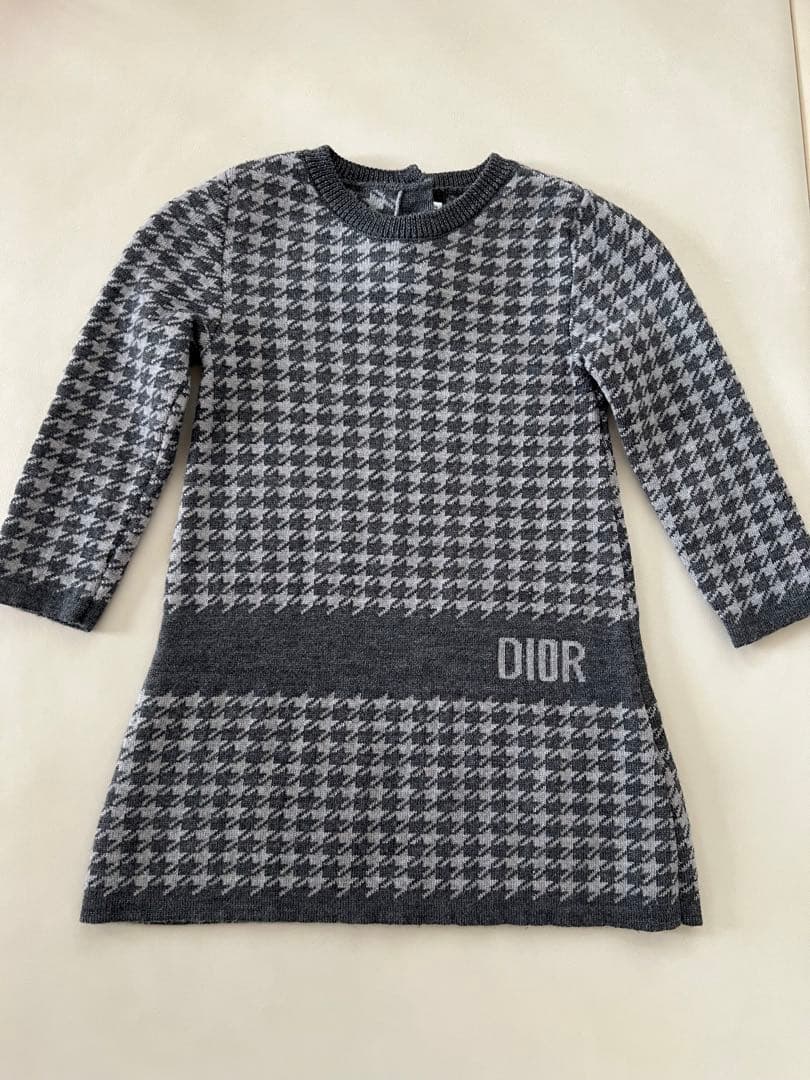 ベビーディオール ニット ワンピース 千鳥柄 12m babydior - メルカリ