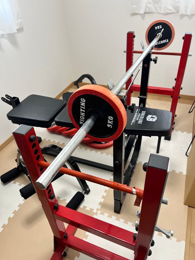 尼崎市付近 引き取り限定 トレーニングベンチ バーベル付き