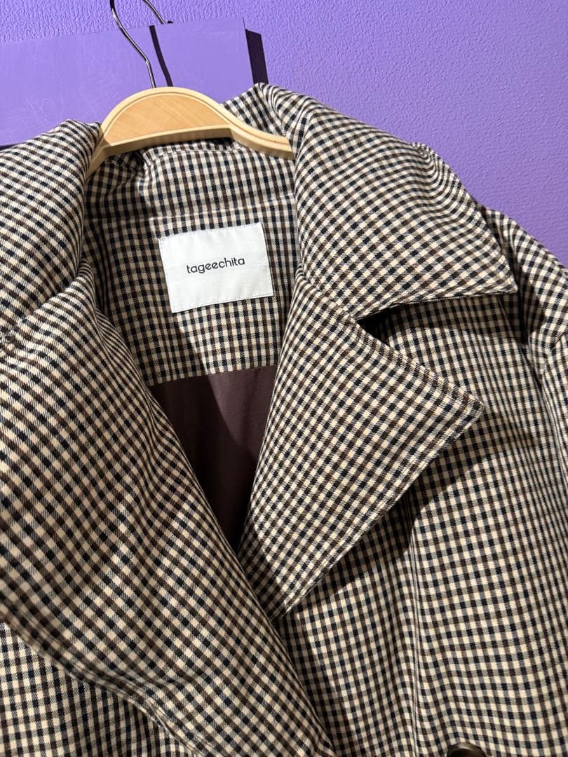 tageechita CLASSIC PLAID DOWN COAT - メルカリ
