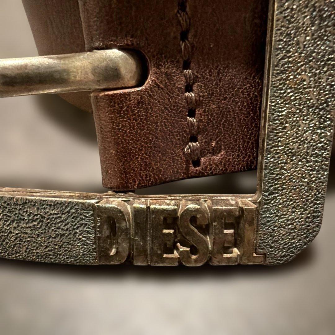 DIESEL ブラウンレザーベルト - メルカリ