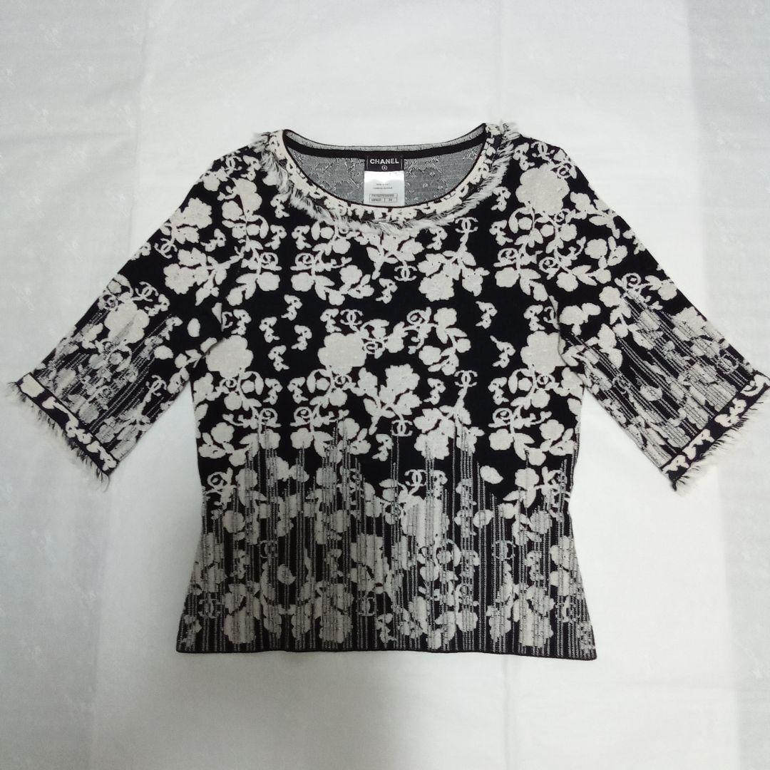 CHANEL フラワープリント 五分袖ニット 2024年 春夏 新作 CHANEL シャネル ニット レディース 長袖 花柄 ココ