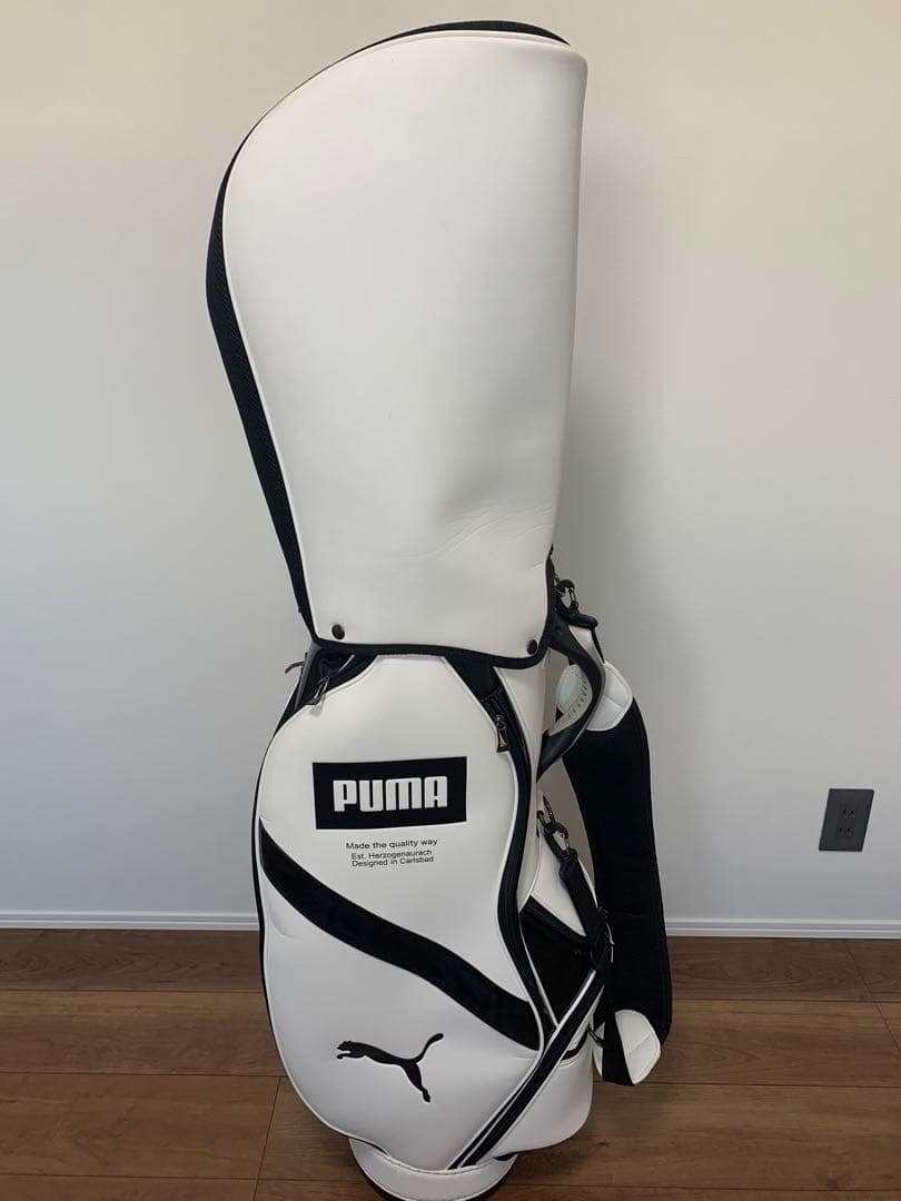 PUMA ゴルフバッグ ホワイト/ブラック PUMA（プーマ） キャディバッグ 092150 メンズ レディース PU カート型