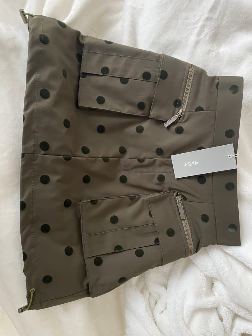 シェリエ ドットカーゴスコート　sheller S sheller♡シェリエ♡ドットカーゴスコートkhaki、Ssize sheller