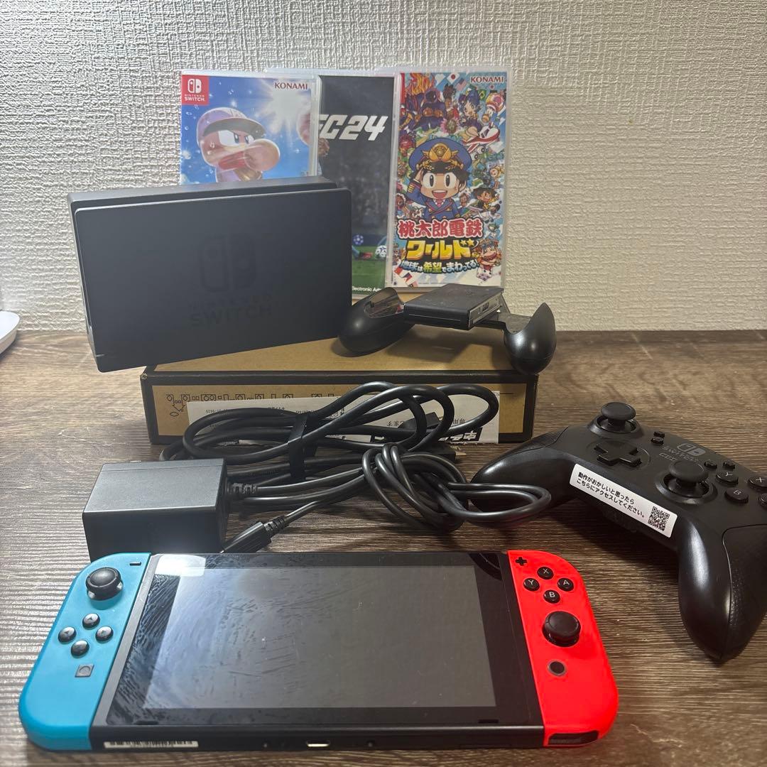 Nintendo Switch 本体　カセット3個付き Nintendo Switch 『新品』Nintendo HAD-S-KABAH [ネオンブルー・ネオン